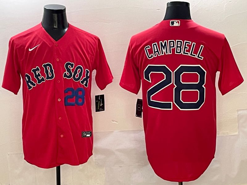 Men Boston Red Sox #28 Campbell Red Game 2025 Nike MLB Jersey style 3->boston red sox->MLB Jersey